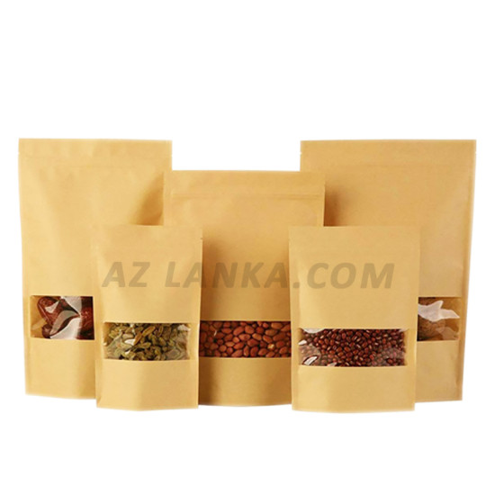 Kraft Pouch With Window Clear Window Kraft Pouch With Window Clear Window